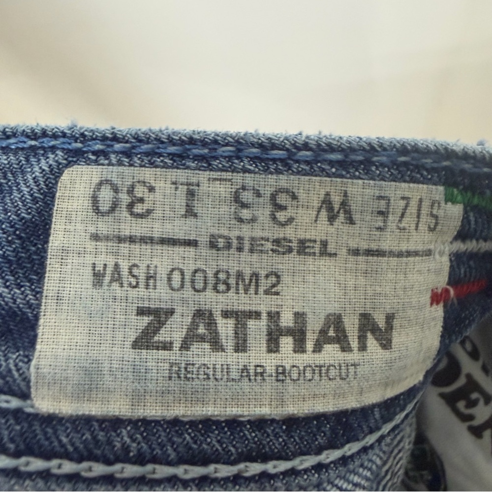 Diesel Vint. Zathan Regular Bootcut Medium Wash Distressed Made in Italy Size 33 - Picture 11 of 15